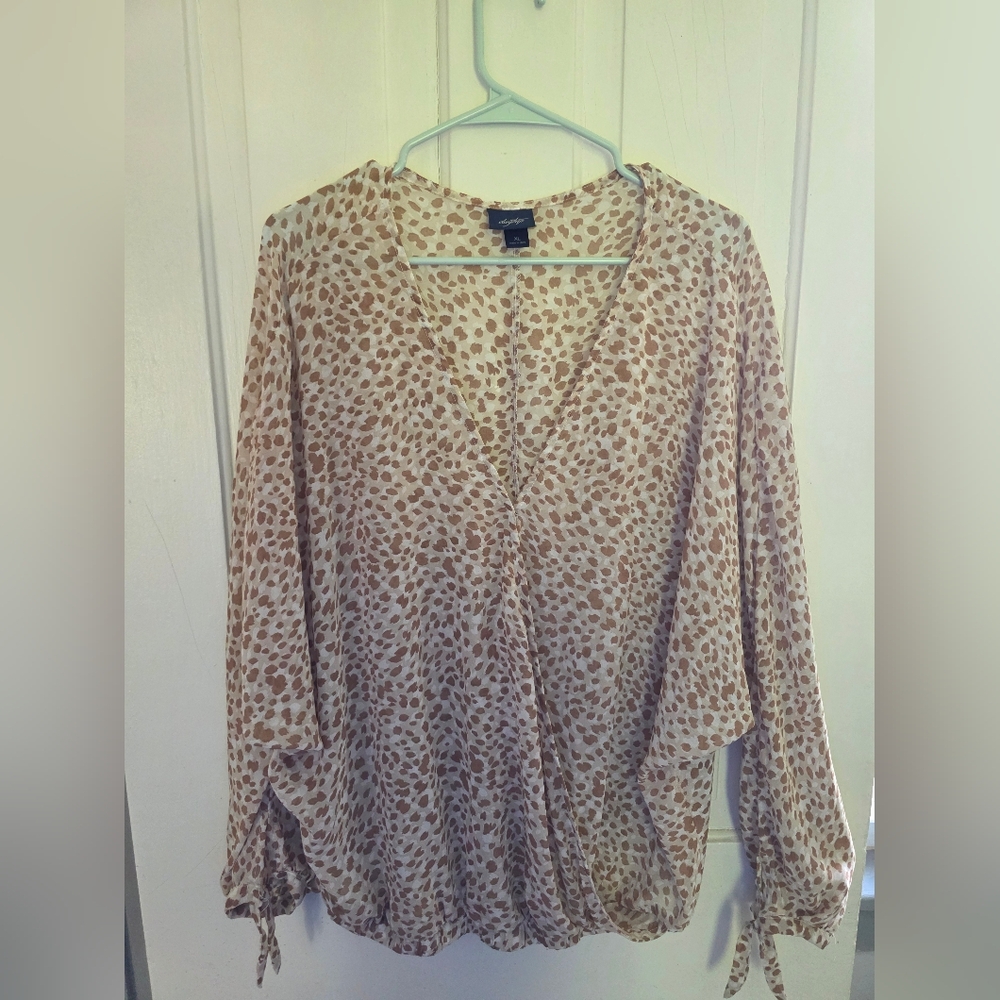 Buckle Cream and Brown Spotted Blouse